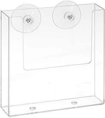 DIN A5 Prospekthalter im Hochformat mit Saugnäpfen zur Befestigung auf Glas/Prospekthalter/Flyerhalter/Prospektbox/Prospektfach/Transparent/Haftsauger - Zeigis®