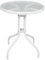 La Bolata The Secret Home - Mesa Redonda de Metal con Base de Cristal Texturizado - Alto. 70 cm x Diámetro. Ø60 cm - Color Blanco - Mesa para Jardín, Terraza, Patio o Balcón