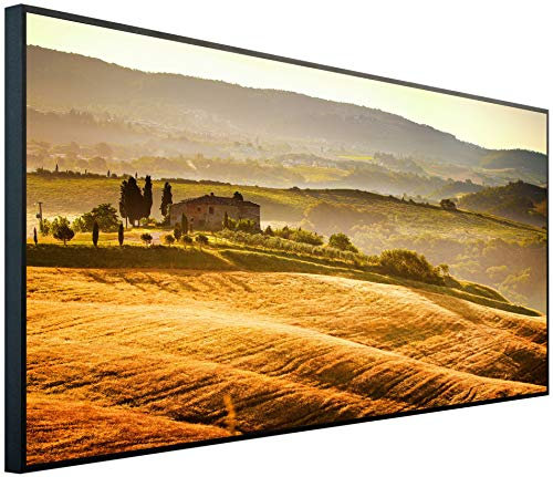 Ecowelle Infrarotheizung mit Bild | 750 Watt | 60x120 cm | Infrarot Heizung| | Made in Germany| d 18 ländliche Landschaft in der Toskana
