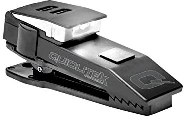 QUIQLITE X Double lampe de poche LED mains libres blanche : 20–150 lumens, boîtier en aluminium et nylon (rechargeable par USB)