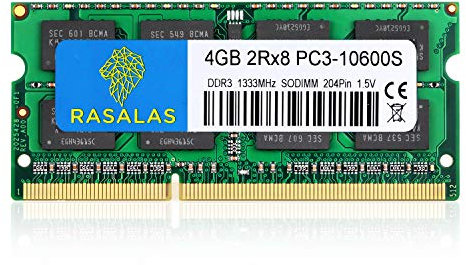 Rasalas 4GB DDR3 1333MHz PC3-10600 SODIMM Arbeitsspeicher Kompatibel für Apple Early Late 2011 13/15/17 inch MacBook Pro, Mid 2010 and Mid Late 2011 21.5/27 inch iMac, Mid 2011 Mac mini