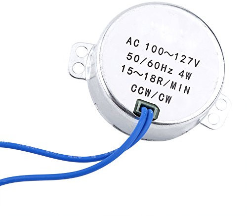 1PCS AC 100-127V 4W Synchronous Electric Motor 50/60Hz CCW/CW Geared Motor, AC Motor Rotary Motor For Cup Turner, Cuptisserie, Tumbler Cup Rotator(15-18RPM)