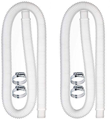 Tubo per Piscina di Ricambio, Accessori per Tubi per Pompa Filtro con 4 Clip in Metallo, Tubo per Piscina Lungo 59x1,25 Pollici per Pompa, Accessori per Piscina
