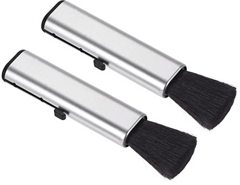 sourcing map 2 Stück Tastatur Reinigungsbürste Teleskop Fensternut für Laptop Computer Fenster Silber Ton