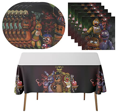 41Pack Five Party Supplies 20 plates, 20 napkins 1tablecloth for the Fiv birthday party decoration