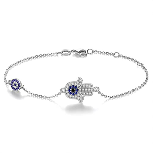 BEDT 925 Sterling Silber Fatima Hamsa Böses Auge Hand Auge Pferd Huf Armbänder Für Frauen Handgefertigter Freundschaftsglücksschmuck