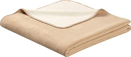 biederlack Wohndecke Doubleface Baumwollmischung beige Größe 100x200 cm