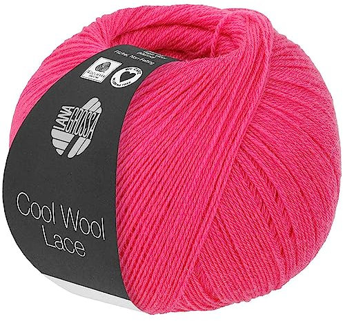 LANA GROSSA Cool Wool Lace | Extrafeine Merinowolle waschmaschinenfest und filzfrei | Handstrickgarn aus 100% Schurwolle (Merino) | 50g Wolle zum Stricken & Häkeln | 400m Garn FB 46