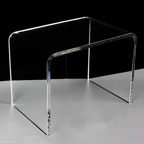 Klar Acryl End Tabelle, U-förmigen Beistelltisch mit abgerundeten Kanten, stilvolle Moderne Couchtisch kleine Räume Schlafzimmer oder Wohnzimmer Möbel(30.5x19.5x22cm(12x8x9), Transparent)