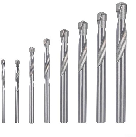 8 Stück Wolframkarbid-Stahl-Hartlegierungsbohrer, Edelstahl-Federstahl, Hartmetall-Bohrer, 3–10 mm