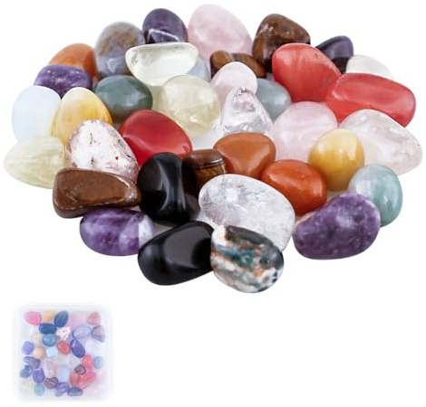 Aitsite 300g Edelstein Set, Edelsteine für Kinder Schatzsuche, Multicolor 15-20mm, Dekorative Aquarien und Blumentöpfe, Hause Dekoration, DIY Potted Plants, Natürliche Trommelsteine