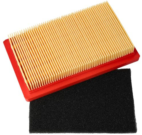 vhbw Ersatzfilter Set (1x Vorfilter, 1x Luftfilter) kompatibel mit Güde BW 56 2 ES, BW 56 ES Rasenmäher, 14,5X 8,5 x 2,8 cm Orange Schwarz