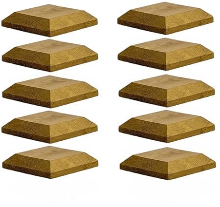 Timber Fence Post Cap | Fits 3x3 (75x75mm) Posts | Green | Square Posts | Pack of 10