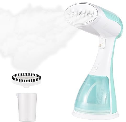 CHENTON 1500W Steamer for Clothes 2 in 1 Fabric Wrinkles r and Clothing Iron 35s Fast Heating 300ml Detachable Water Tank Portable Handheld Garment Steamer with Brush for Clothes Fabrics Curtains and