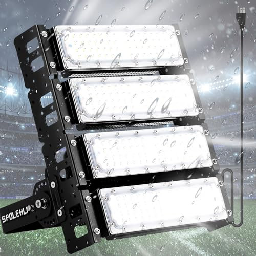 Spolehli LED Strahler Flutlicht 200W Flutlicht 26000LM 6500K Stadion Flutlicht IP66 Wasserdichte Beleuchtung AC100-265V für Stadion, Spielplatz, Dock, Platz, Außenbereich Beleuchtung