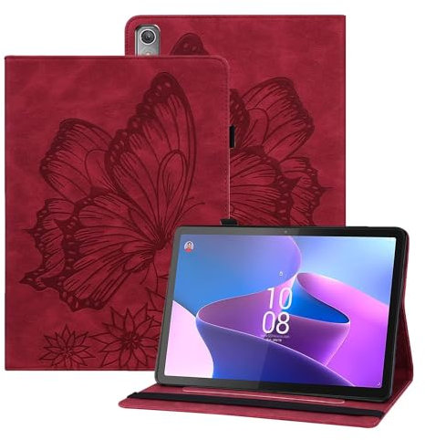 xinyunew Cover per Amazon Fire HD 8 (2020)/Fire HD 8 Plus (2020),Flip Caso in PU Pelle Premium Portafoglio Custodia [Kickstand][Slot per Schede][Chiusura Magnetica]-(rosso)