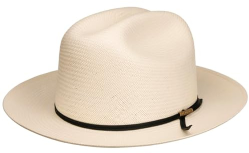 Stetson Kendower Western Toyo Strohhut Einfarbiger Eleganter Cowboyhut mit Garniturband Made in Mexico Unisex Frühjahr Sommer