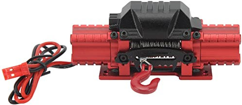 High Performance RC Car Winch Aluminium Alloy Dual Motor Drive Winch for RC Vehicles,Redcat, Tamiya (Red)
