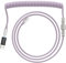 XINMENG X ATTACK SHARK C04C Coiled Gaming Keyboard Cable, TPU Extendable Custom USB C Aviator Cable, Type-C to Type-C, with USB to USB C Adapter, for Mechanical Keyboard Laptop MAC- Purple