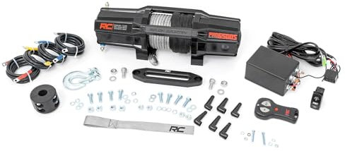 Rough Country 6,500 LB UTV/ATV Winch - ProSeries 2.7HP Electric Winch with 50 Ft Synthetic Rope, Wireless Remote, Waterproof 12V Off-Road Recovery System