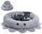 Jiupety Hundebett Rund Mittelgroße Hunde, Hundekörbchen Hundekorb mit Octopus Form, 76 cm Hundekissen Waschbar, Hundebetten für Mittelgroße & Kleine Hunde, Grau