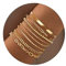 Kakonia 8pcs Bracciali in Oro per le Donne, 14k Oro Placcato Delicato Moda Bracciali Impilabili Catena Fascino Link Paperclip Perline Braccialetto in Acciaio Inox a Strati Braccialetto Set