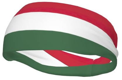 Flag of Hungary Print Sports Headband Stretchy Sweatband, for Basketball, Football, Running, Gym Exercise