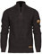 Bench Mens 1/4 Zip Jumper Fleece Lined Warm Winter Pullover Funnel Neck Premium Quarter Zip Sweater Knitwear Black Charcoal Marl S
