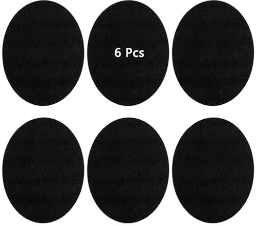 6 Pcs Iron On Patches for Cloth, Elbow or Knee Patches 13,5 x 11 cm Repair Decorating Kit Fabric Iron-on Patches Inside & Outside Strongest Glue for Jacket Jeans and Clothing Repair (Black)