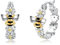 DAYLINLOVE Honigbienen Ohrringe 925 Sterling Silber Gänseblümchen Creolen Ohrhänge Biene und Blume Tier Blumen Schmuck Jahrestag Geschenk für Damen Mädchen Frauen Daisy Bienen Liebhaber