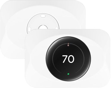 BAOKZZOM Nest Thermostat Wall Plate Cover Compatible with Google Nest Learning Thermostat (4th Gen), Practical Nest Learning Thermostat 4 Trim Kit Accessory, Snap fit Design (White, 2 Pack)
