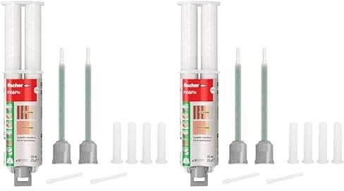 Fischer Fill and Fix Riparazione Fori Tasselli, Cerniere Mobili e Fissaggi su Muro e Legno, Resina Bicomponente, 51098 (Confezione da 2)