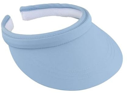 fiebig Visor | Schattenspender für das Gesicht | Clipvisor in One Size | In vielen Farben aus 100% Baumwolle | Sommerkappe mit Frotteeband Innenfutter | Sonnenschutz Schirmcap (hellblau)