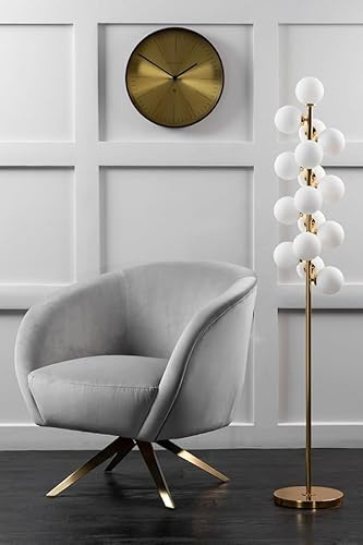 My Furniture Lampadaire design en laiton doré avec boules en verre opalin – Éclairage artistique contemporain pour salon ou chambre – Élégance et style sculptural assurés