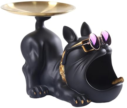 Key Holder Tray - Key Bowl | Cool Bulldog Storage Decoration Keys Bowl | Resin Bulldog Statue, Cute Storage Box, Desk Organizer For Home Decor Office Desk French Decor Living Room Kitchen Counter