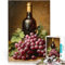 Jigsaw Puzzles for Adults 1000 Piece Wine and Grapes Still Life DIY-Spielzeug mit passendem Poster und Quizblatt38x26cm