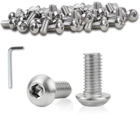 jwtyu 110 Stück Linsenkopfschrauben M3x10 mm Schrauben Flachkopfschrauben | linsenkopfschraube Edelstahl A2 V2A Innensechskant Rundkopfschrauben Vollgewinde für Industriellen Möbeleinbau