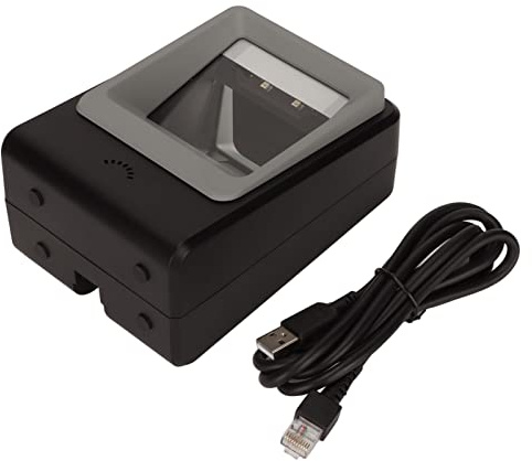 Plyisty MJ-8200 QR-Barcode-Scanner, OmnidireKtionaler Desktop-Automatischer 1D-2D-Kabel-Codeleser MIT Großem Scanfenster, für