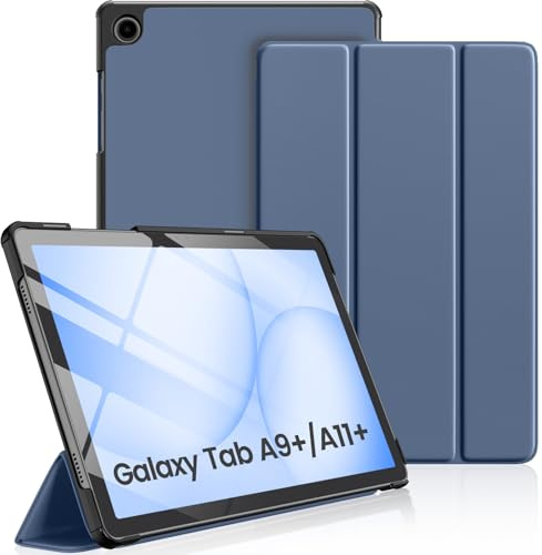 Vobafe Funda para Samsung Galaxy Tab A11+ Plus A9+ Plus 11 Pulgadas | 2025 2023 Carcasa Rígida fina y ligera con soporte, Función de reposo/activación automática, Gris azulado