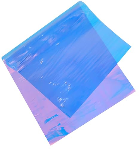 JOINPAYA Irideszierende PVC Folie für DIY Taschen und Schuhe Transparente Farbige Bastelstoffbahn Robust Vielseitig Einsetzbar für Handwerk und Modeprojekte
