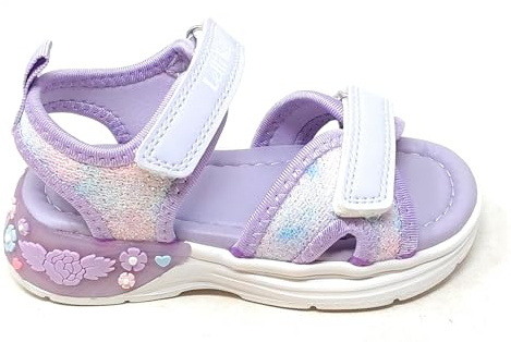 Lelli Kelly Sandalo Rita LKCL5530,Lilla,con Luci LED nel Tallone,Bambina,Suola Ammortizzata,Doppio Strappo