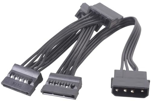 ZBIianxer Connecteurs d ' Alimentation 15 Broches mâle à 3/4 / 5/6 4 Broches Femelles, Manchon séparateur en Y, Conversion de câble pour disques durs, Extension d ' Ordinateur