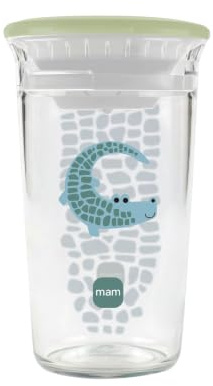 MAM Easy to Drink Cup 360°, Bicchiere Antigoccia Bambini 8+ Mesi, Verde