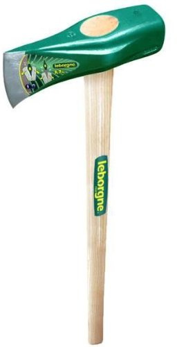 LEBORGNE - Merlin Éclateur 2,5 kg - Manche Bois Certifié PEFC 100% - Ø 7 cm - H 90 cm - Pour Fendre et Refendre le Bois - Côté Masse - Sécurité Optimisée