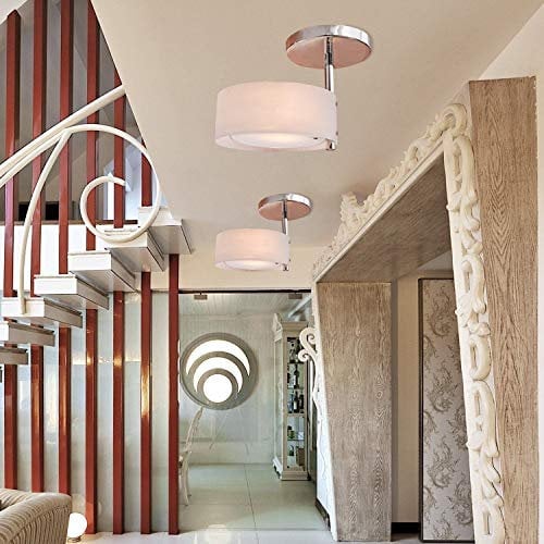 ALFRED® Lampadario moderno in acrilico (finitura cromata), Mini Style montaggio a filo, a soffitto Modern Light Fixture per Garage, disimpegno, camera matrimoniale, Soggiorno