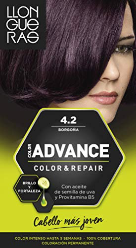 Llongueras Color Advance Tinte Pelo Mujer Coloración Permanente Color Intenso Hasta 5 semanas - Tono 4.2 Borgoña