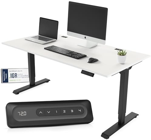 Yaasa Desk Essential 140x80cm, höhenverstellbarer Schreibtisch fürs Büro
