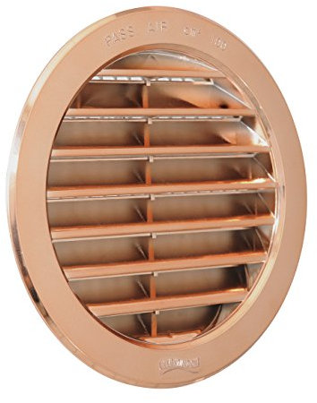 La Ventilazione T12RRAN Rejilla de ventilación de plástico Redonda para empotrar, marrón, Efecto cobrizo, ø 150 mm