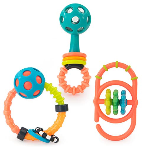 Sassy My First Rattles Geschenkset für Neugeborene, mehrfarbig, 3-teiliges Set