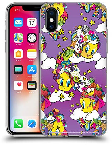 Head Case Designs Licenciado Oficialmente Looney Tunes Tweety Púrpura Patrones Carcasa de Gel de Silicona Compatible con Apple iPhone X/iPhone XS